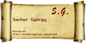 Sacher György névjegykártya