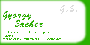 gyorgy sacher business card